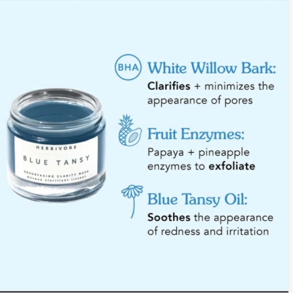 Herbivore Botanicals Blue Tansy Mask - Green and White